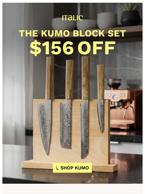 italic newsletter: Almost Sold Out: $156 off Kumo Block Set