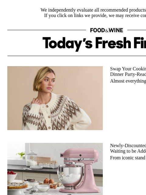 foodandwine newsletter: Stand Mixers, Oven Mitts, and More KitchenAid Find...