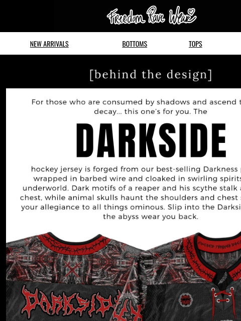 freedomravewear newsletter: DARKSIDE ⛓️ Out Now!