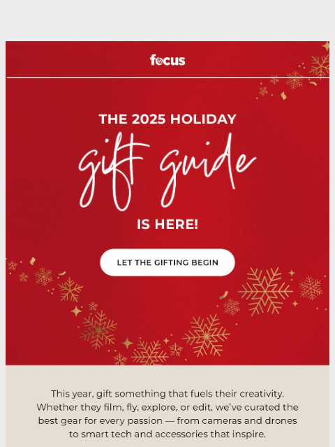 focuscamera newsletter: Holiday Gift Guide: Cameras, tech & more ✨