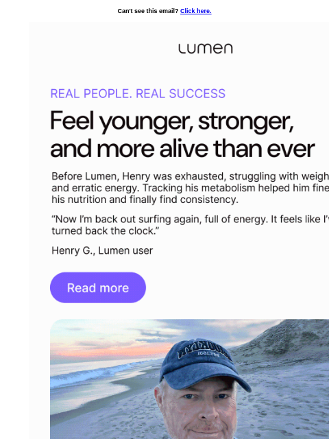 lumen newsletter: Transform your energy like Henry did with Lumen