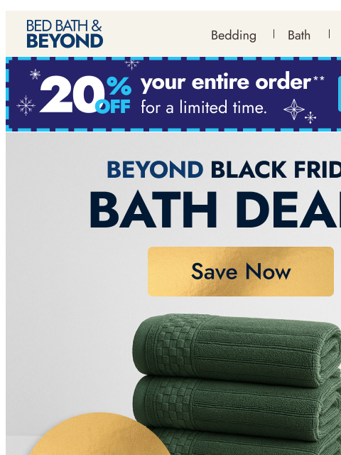 bedbathandbeyond newsletter: Bathroom deals up to 50% off 🛁