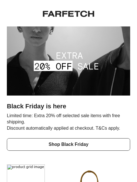 farfetch newsletter: Black Friday is here