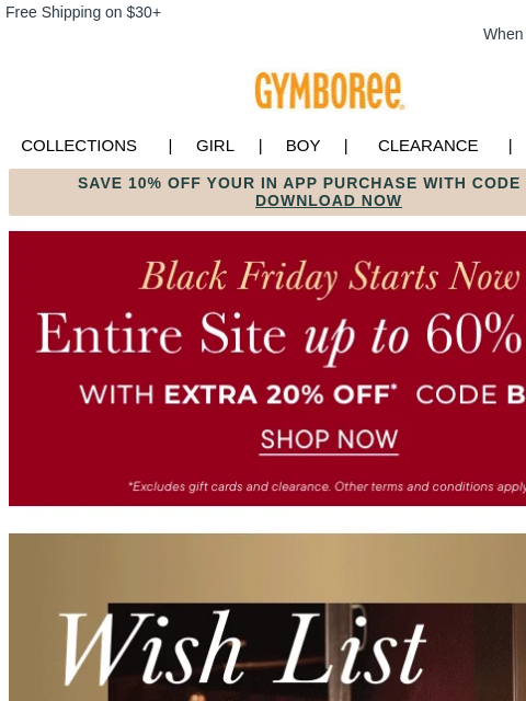 gymboree newsletter: Get Gifting All the Way with Up to 60% Off 🎁