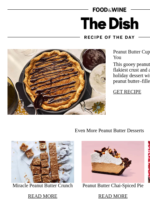 foodandwine newsletter: Peanut Butter Chess Pie