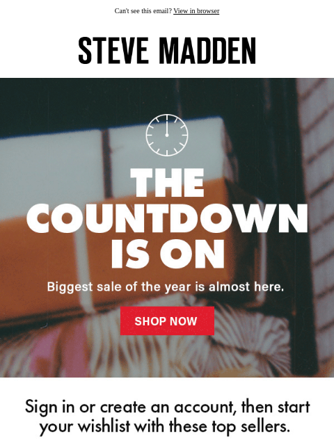 stevemadden newsletter: Make Black Friday EASY This Year