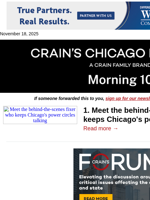 crainalerts newsletter: Meet Chicago's CEO whisperer
