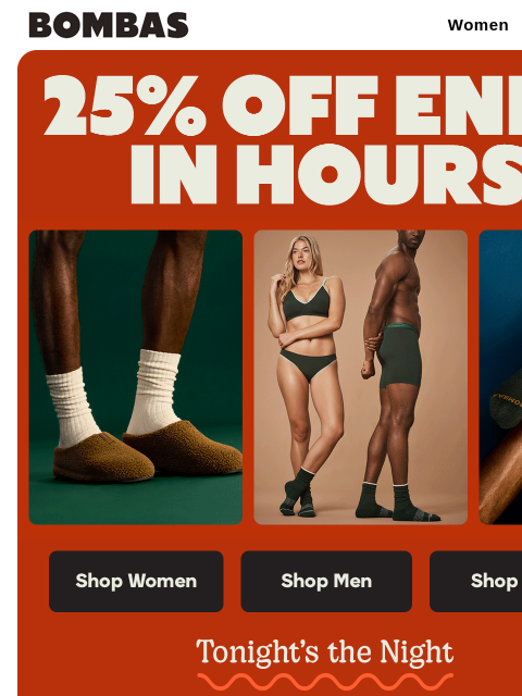 bombas newsletter: Final Hours: 25% Off Everything