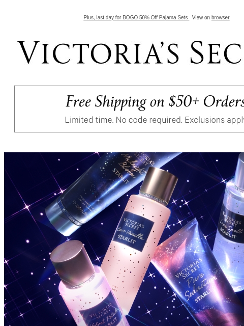 Plus, last day for BOGO 50% Off Pajama Sets View on browser Victoria's Secret VSCC Available Credit Display images to show real-time content Display images to show real-time content Display images