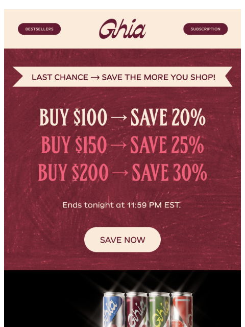 drinkghia newsletter: Buy More, Save More