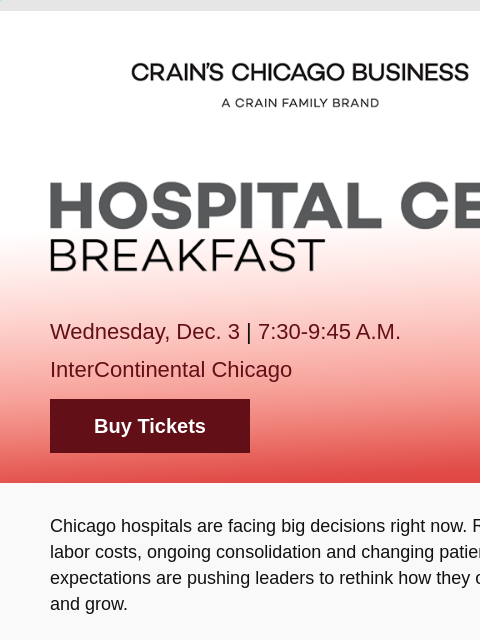 crainliveevents newsletter: Last Chance: Be Part of the Conversation Shaping C...