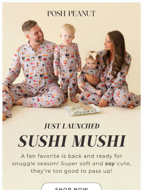 poshpeanut newsletter: 🍣🍙JUST ROLLED OUT: Sushi Mushi