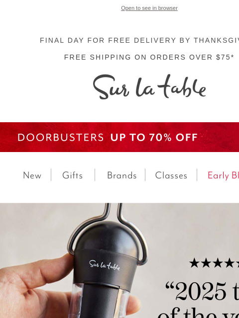 surlatable newsletter: Just Added Savings—Our #1 item is now under $20!