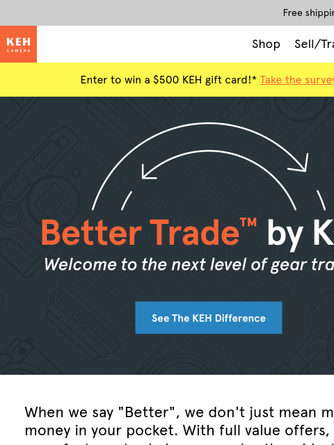 keh newsletter: We’re Raising the Bar on Gear Trading