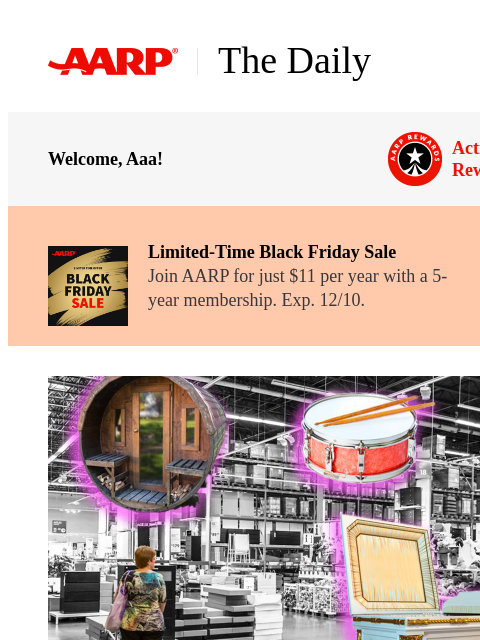 aarp newsletter: The Daily — 10 Surprising Warehouse Club Finds