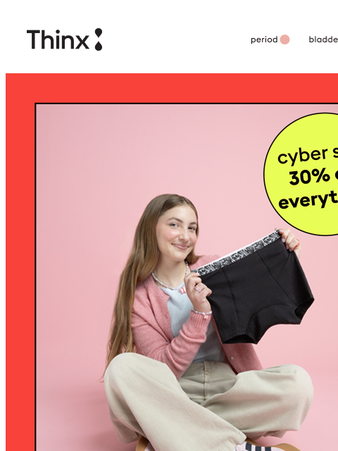 shethinx newsletter: Save 30% on our new teens boyshort