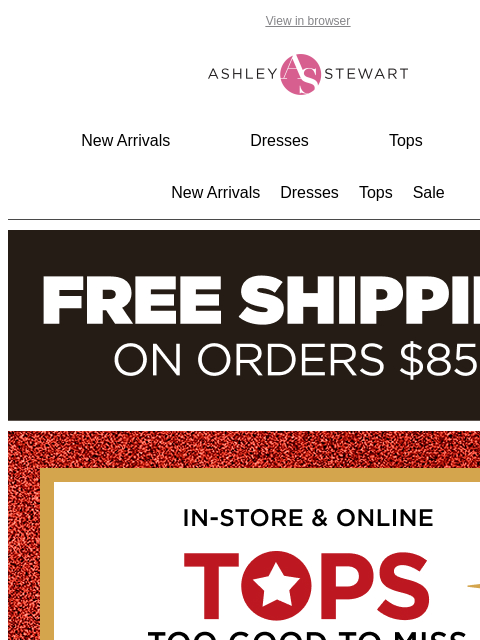 ashleystewart newsletter: New holiday tops = Endless style options