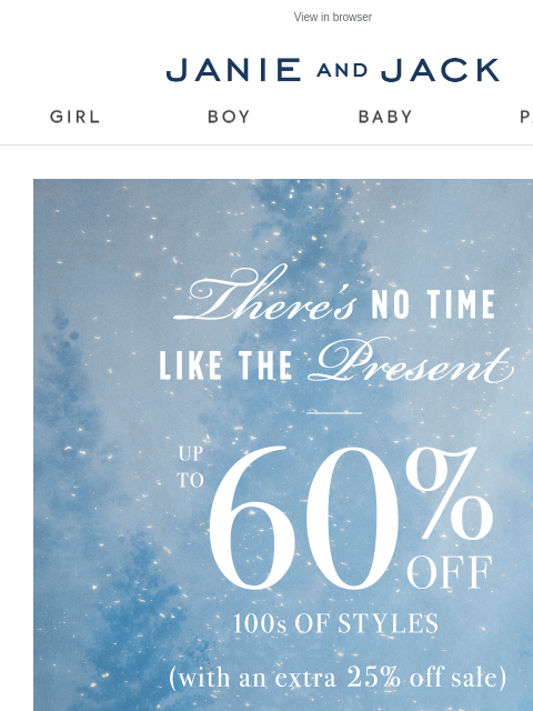 janieandjack newsletter: Final hours for this sale...