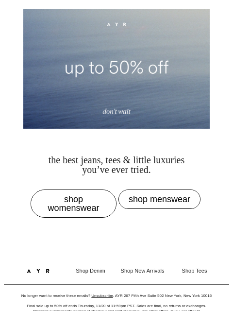 ayr newsletter: ✨ sale’s on sale ✨