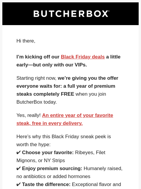 butcherbox newsletter: 🔒 Black Friday VIP Early Access