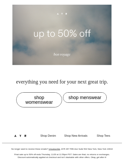 ayr newsletter: the archive sale’s on sale