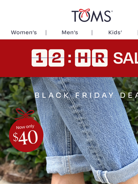 toms newsletter: 12 Hour Deal—$40 Milan Heels!