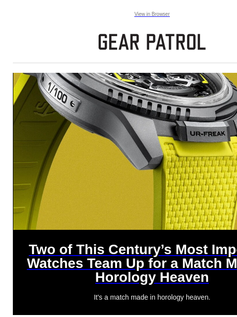 gearpatrol newsletter: Two Trailblazing Watches Team Up for a Match Made ...
