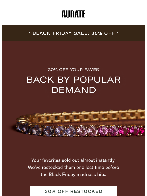 auratenewyork newsletter: THE FINAL RESTOCK