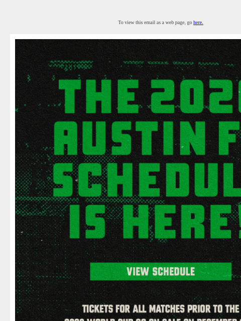 austinfc newsletter: 2026 Austin FC Schedule is Here!