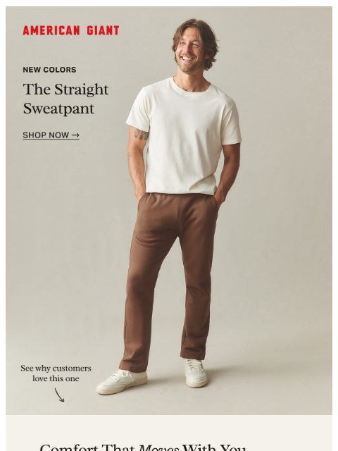 american-giant newsletter: Men's Sweatpants Are Back in Stock