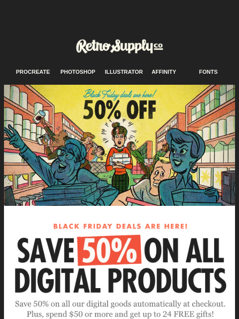 retrosupply newsletter: Black Friday Starts Now!