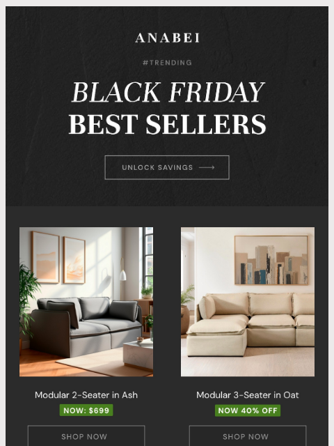 anabei newsletter: Black Friday Best Sellers 🖤