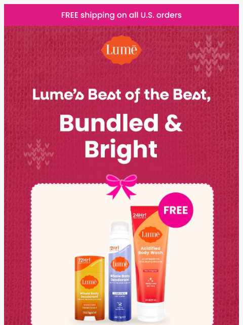 lumedeodorant newsletter: 🎄 Limited time offer: SAVE 40% with Lume Hits! 🎄