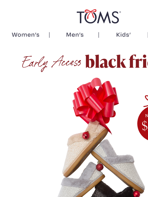 toms newsletter: $40 Slippers: The Perfect Gift