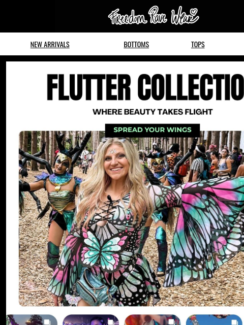 freedomravewear newsletter: Flutter with Friends