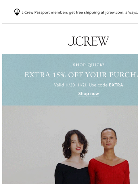 jcrew newsletter: Holiday sweaters gone sexy