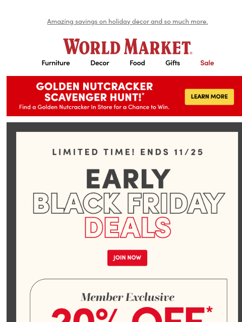 emailworldmarket newsletter: ✨🛍️🎄 EARLY BLACK FRIDAY DEALS