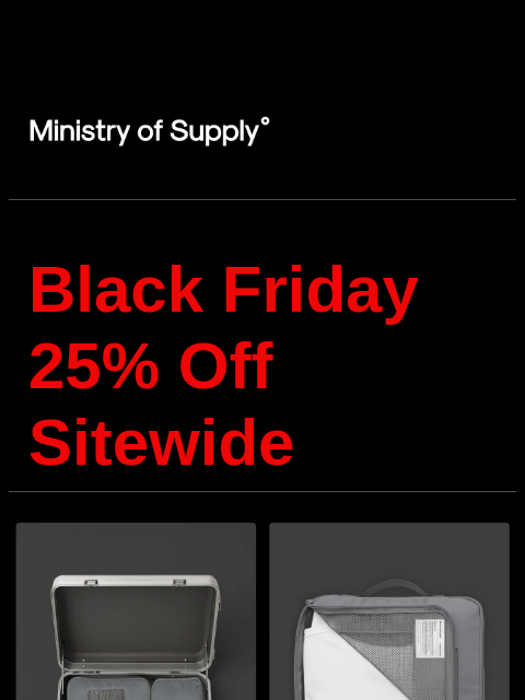 ministryofsupply newsletter: [Complimentary] Packing Cubes LIVE