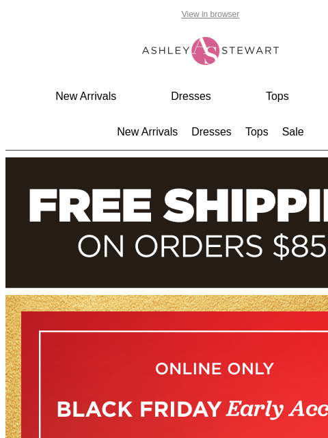 ashleystewart newsletter: 50% off everything (including NEW) 🔥