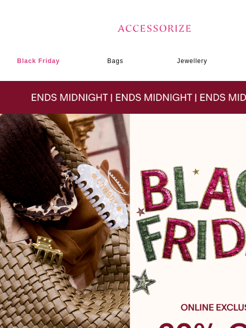 accessorize newsletter: FLASH SALE: 20% off ALL bags 🤯