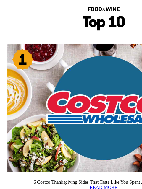 foodandwine newsletter: 6 Costco Thanksgiving Sides That Taste Like You Sp...