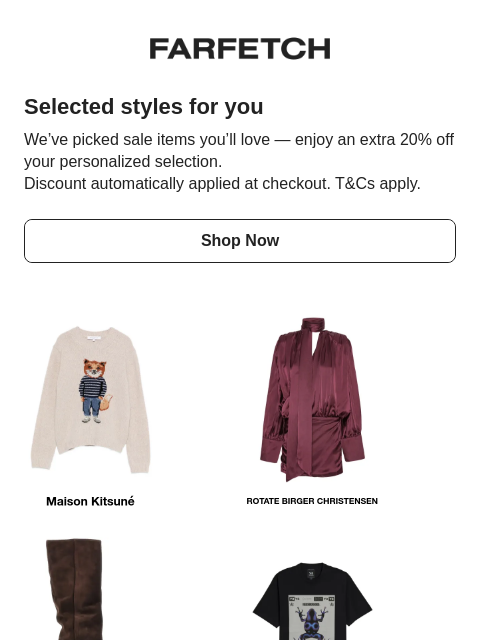 farfetch newsletter: Black Friday, edited for you