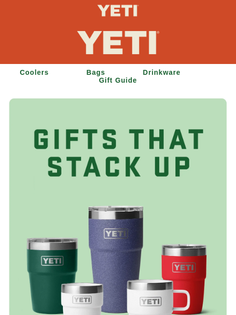 yeti newsletter: Space-Saving, Stackable Drinkware