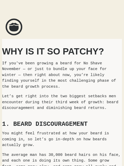 beardbrand newsletter: The law of diminishing beard returns