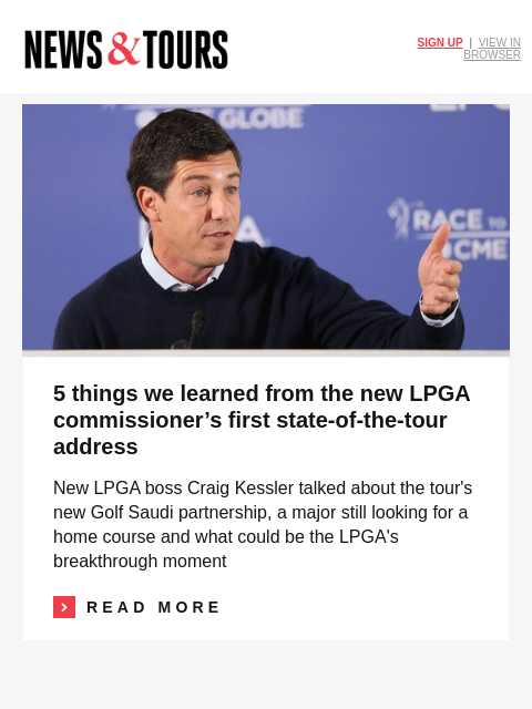 golfdigest newsletter: Ryder Cupper hints at drastic potential PGA Tour c...