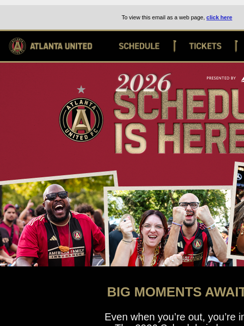 atlutd newsletter: 2026 Schedule is Here