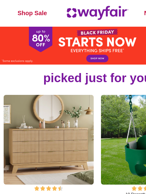 wayfair newsletter: DRESSERS & CHESTS 📣 BLACK FRIDAY is *officially* ...