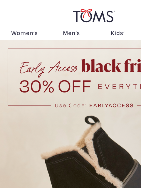 toms newsletter: Save 30% on Party-Ready Boots