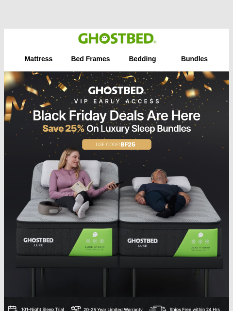 ghostbed newsletter: Adjustable Base Black Friday DEALS