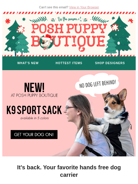 poshpuppyboutique newsletter: Guess Who’s Back at Posh Puppy?